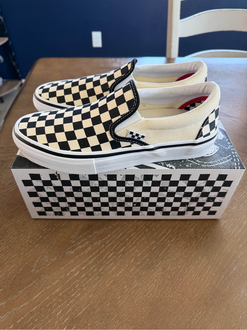 Vans Pop Cush Checkerboard Slip-On Sneakers - Black and White